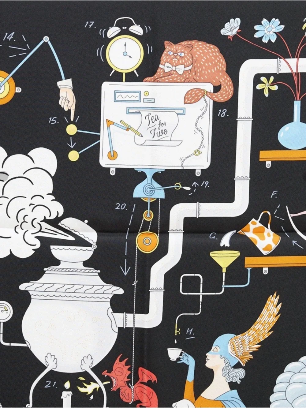 Hermes “tea for two” 90cm Carre Silk Scarf - Picture 8 of 8